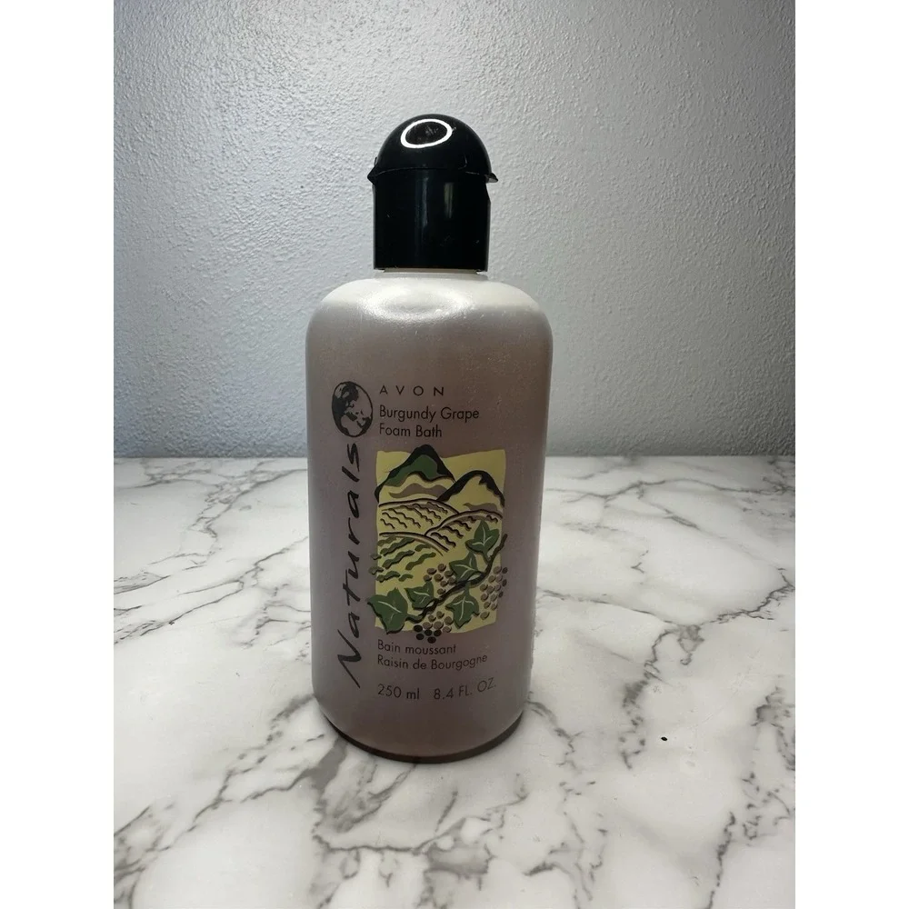 Avon Naturals Foam Bath Green Tea Burgundy Grape 8.4 Oz‎ New
